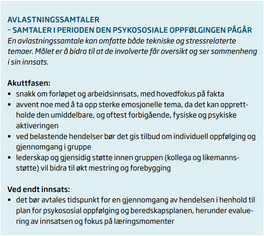 Utdrag fra Helsedirektoratets veileder Mestring, samhørighet og håp, om avlastningssamtaler.